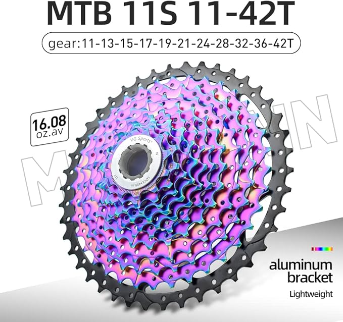 VG SPORTS 8/9/10/11/12 Speed Ultra-Light Bike Cassette for Mountain Bike 11-40T/11-42T/11-46T/11-50T/11-52T MTB Cassette Lightweight Aluminum Bracket Cassette
