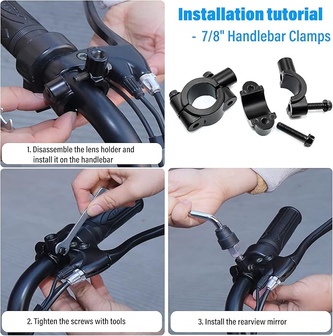 ATV Rear View Mirror, 360 Degrees Ball-Type ATV Side Rearview Mirror with 7/8" Handlebar Mount for Motocycle Scooter Moped Sportsman Dirt Bike Cruiser 4 wheeler mirrors
