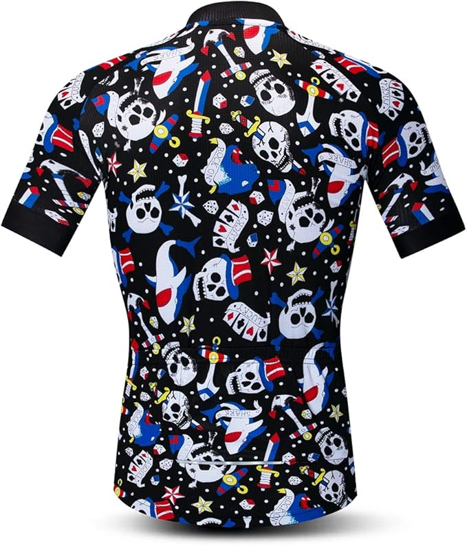 Men's Cycling Jerseys Tops Biking Shirts Short Sleeve Full Zipper Bike Clothing