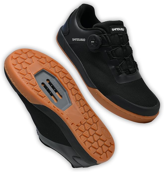 MTB Mountain Bike Shoes for XC/Enduro/DH Cycling, Speed Lace Dial System Stability(Flat Pedal/Clipless Version)