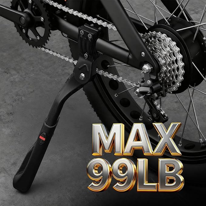 Bike Kickstand for Adult Bike,Adjustable Heavy Duty Rear Mount Aluminum Alloy Bicycle Kickstand for 24-29 inch EBike,Mountain Bike,Fat Tire Bike,Motorcycle