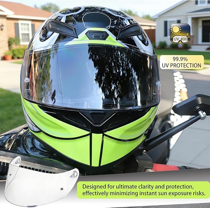 Motorcycle Helmet Visor for AGV K1 K1S K3SV K5 K5S, Anti-Scratch UV Protected Full Face Shield, High-Definition PC Lens,Day & Night Riding (Transparent)