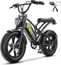 Electric Bike for Adults 1500W Peak 20" Fat Tire All-Terrain E-Bike 80 Miles 30MPH Electric Dirt Bike for Road Sand Mountain Snow - 48V 20/30AH Battery Powered Electric Motorcycle