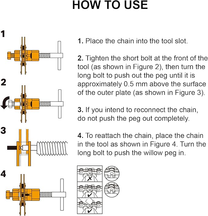 Universal Bike Chain Tool Kit with Bike Breaker Main Chain Pliers Chain Checker for Road MTB Bike 1-13 Speed Chain Disassemble Chain Splitter and Breaker