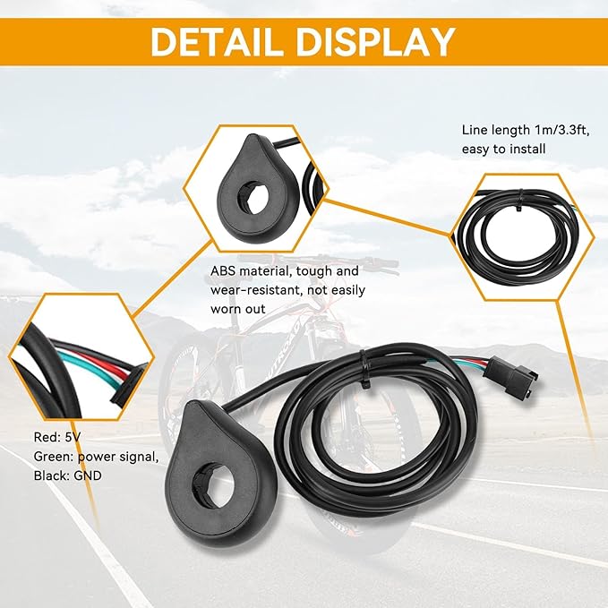 Pedal Assist Sensor, Bike Pedal Assist Kit Electric Assistant Speed Sensor with 12 Magnets Cycling Accessories for Road Mountain Bike