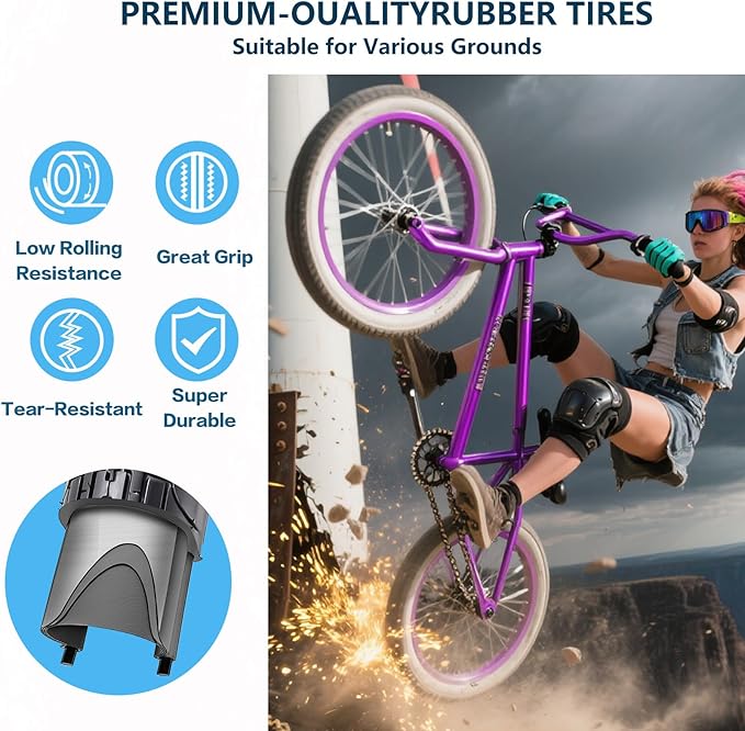 SIMEIQI 26x2.35 20x2.35 Inch Cruiser Beach Bike Tire Black White Wall or Brown Cream Wall Folding Replacement Bicycle Tire for Hybrid City Commuter Trail