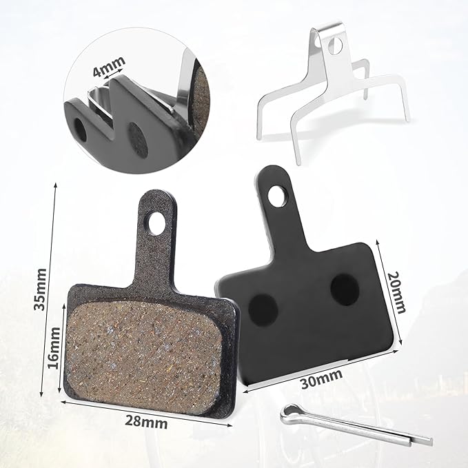 8 Pairs Bike Brake Pads,Disc Brake Pads,High-Performance Brake Pads Compatible with TRP Tektro Shimano Deore Br,Bike Disc Brakes,Semi-Metallic&Resin, with 3 Installation Tools