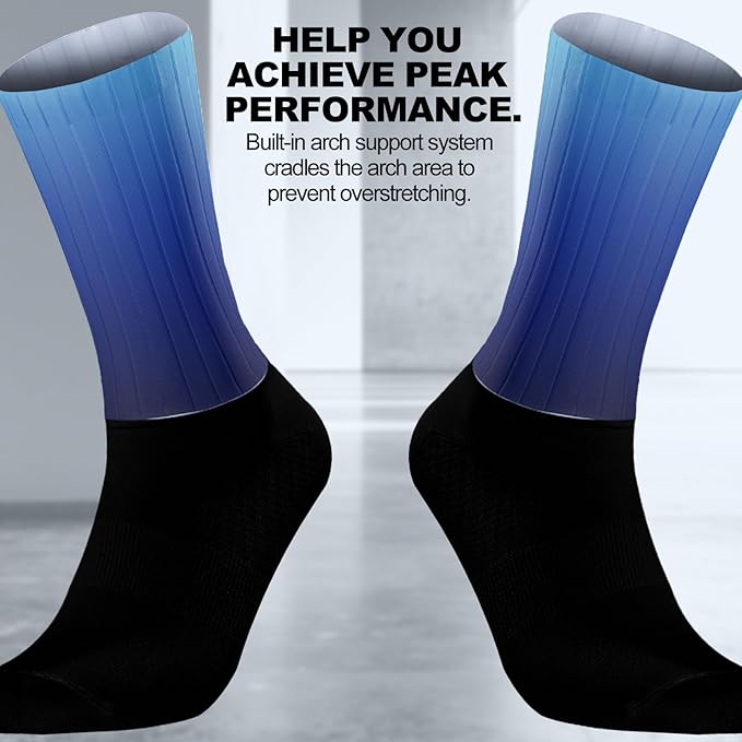 Cycling Socks Athletic Crew Socks Breathable Cushioned Compression Running Hiking Socks For Mens Womens