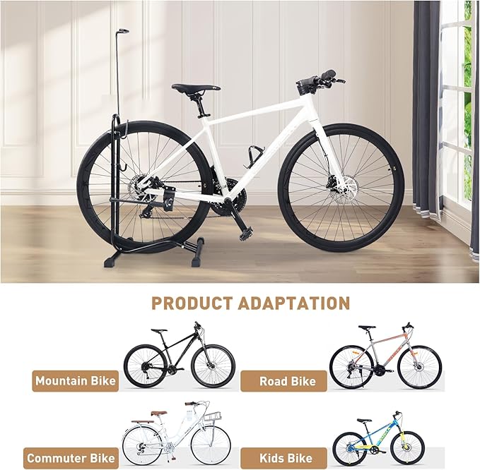 Bike Parking Stand,Bike Floor Stand Parking Rack，Bike Rack Bicycle Floor Parking Stand, Bike Storage Holder for Garage,Indoor & Outdoor，Mountain & Road Bikes，2 Pack