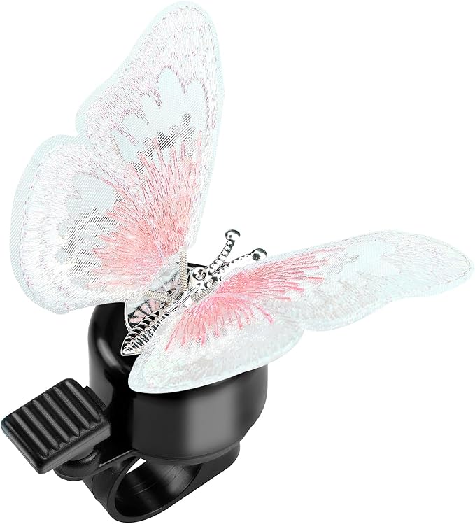 Kid's Bike Bell, Bicycle Horn for Girls, Children’s Bike Bells with Butterfly Design - Cute DIY Bicycle Bell for Girls, Crisp Sound, Easy to Install