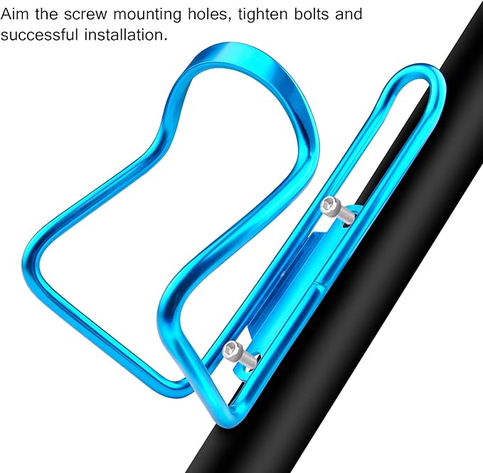 FiveBox Bike Water Bottle Cage, 2Pack Cycling Bicycle Water Bottle Cage Holder Bracket for Mountain Bike MTB Road Bike, Bike Accessories, Made of Lightweight Aluminum Alloy (Blue)