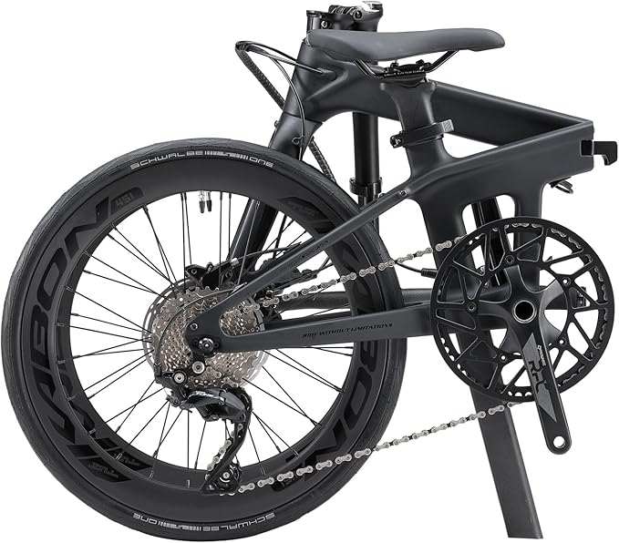 KABON Full Carbon Folding Bike, Lightweight 20 Inch Carbon Fiber Frame Foldable Bike with 11 Speed Hydraulic Disc Brake Bicycle with Carbon Wheelset