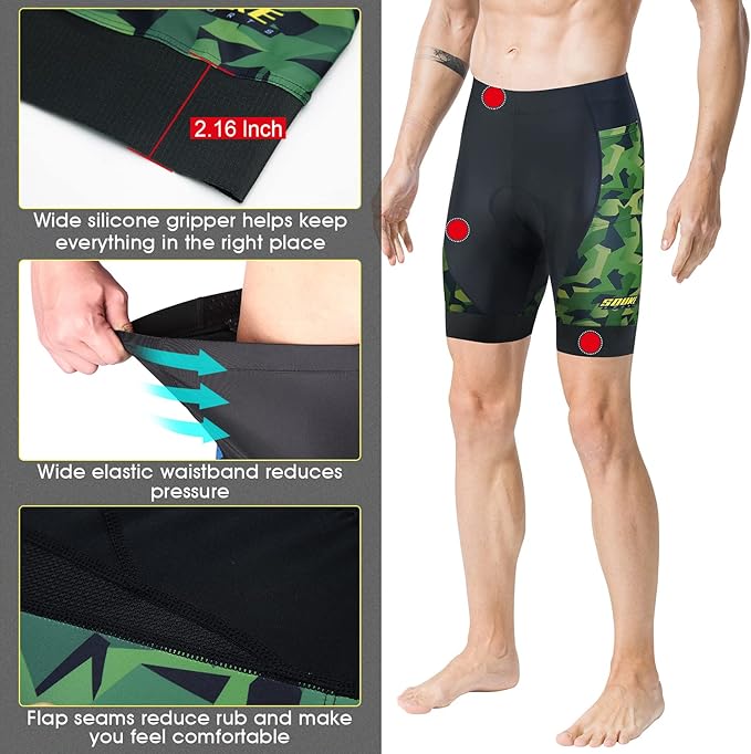 Souke Sports Padded Bike Shorts for Men Cycling Bicycle Shorts Comfortable Road Biking Pants