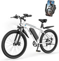 Electric Bike For Adults 1200W Peak Lightweight Mountain Ebikes,28MPH 26"x2.1" Fast Electric Bicycles,90 Miles PAS Long Range,48V 624Wh Removable Battery,7-Speed E-Bicycles with Mobile Phone Holder