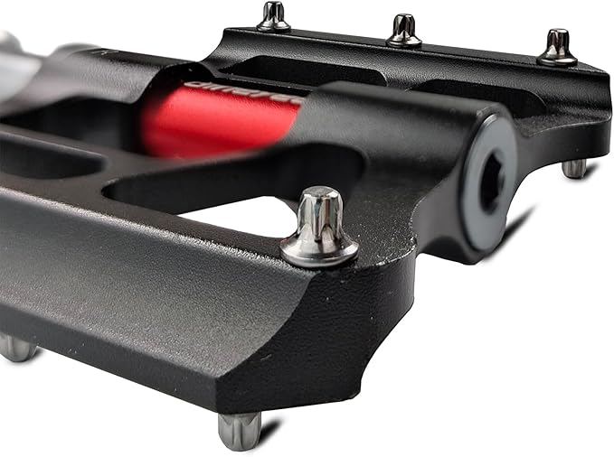 Road/MTB Bike Pedals CNC Aluminum Alloy Bicycle Pedals - Seal Bearing Mountain Bike Flat Platform Pedal with Removable Anti-Skid Nails