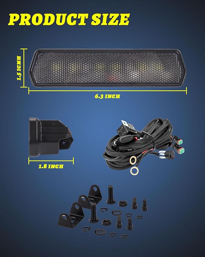 YCHOW-TECH 6 Inch LED Light Bar, 2PCS 120W Off Road Driving Fog Lights with Wiring Harness Kit Flood Diffusion Beam Backup Light LED Pods Bumper Work Lights for Truck Bike UTV ATV Boat