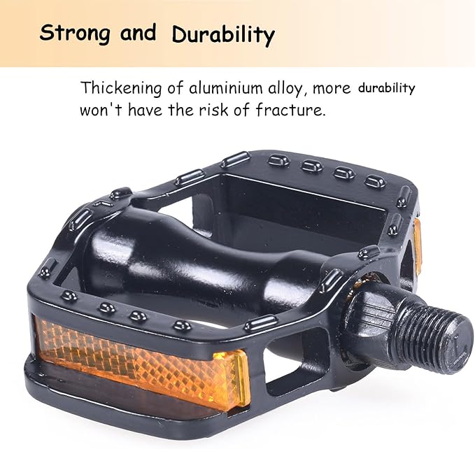 ThinkTop Aluminium Alloy Kids Bike Pedal, 1/2-Inch Bike Pedals Platform Flat Ultra Strong Fit for 12" 14" Boys Girls Bike