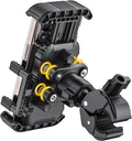 Motorcycle Phone Mount Holder - [Dual Vibration Dampener] [Upgrade Handlebar Clip] Motorcycle Cell Phone Holder, Bike Phone Mount (Black)