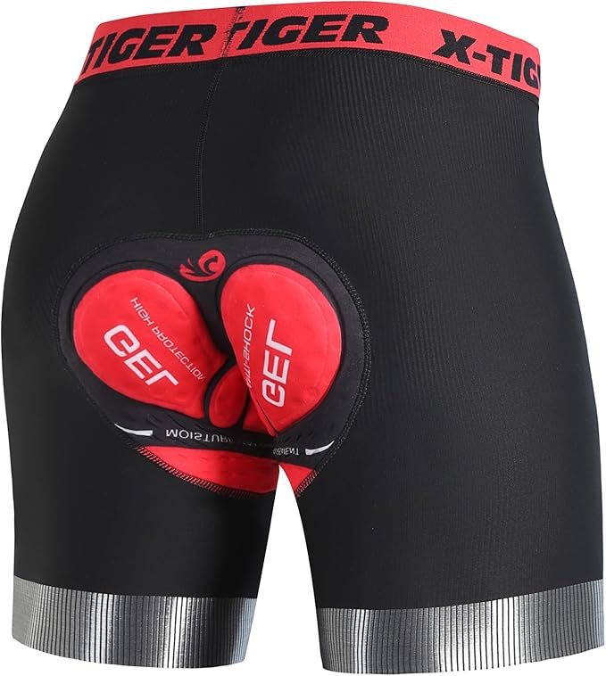 X-TIGER Cycling Underwear Mens Bike Shorts 5D Padded Mountain Biking Riding Shorts with Anti-Slip Leg,Bicycle Liner Shorts