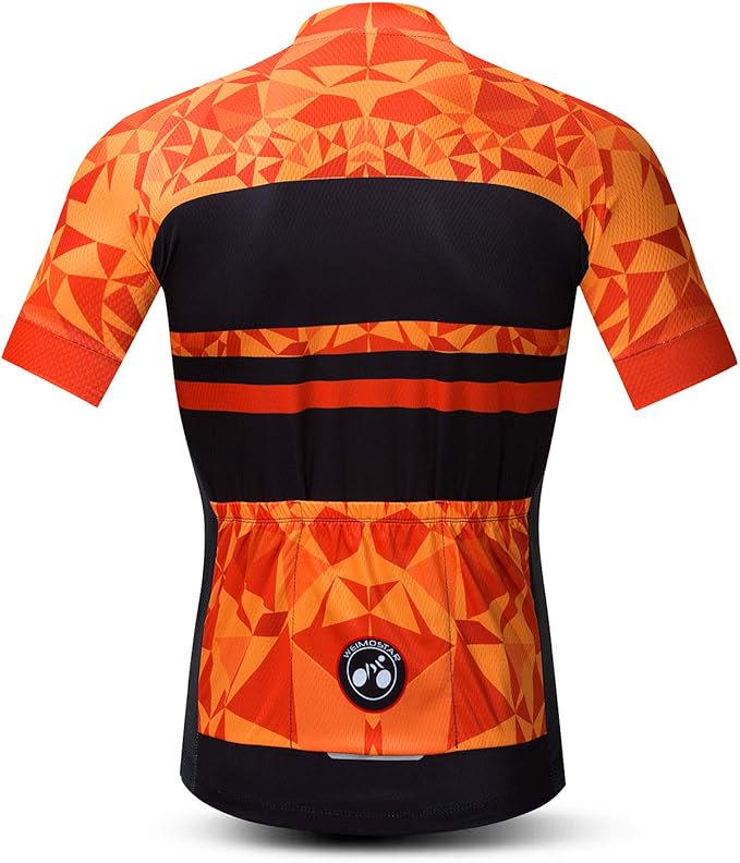 Weimostar Men's Cycling Jersey Short Sleeve Bike Clothing Multicolored Diamond