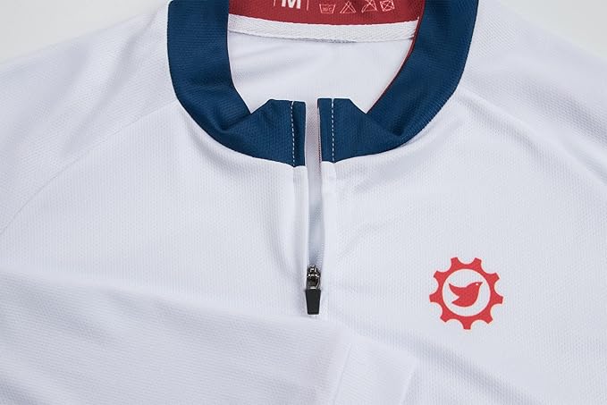 GCRFL Men's Cycling Jersey Long Sleeve Biking Shirt with 3+1 Zipper Pocket Breathable Quick Dry Bicycle Jersey