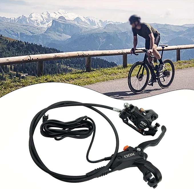 E-Bike Hydraulic Disc Brake Set Electric Power Control Shifter, Aluminum Front 140/160mm Rear 160/180mm Brake Rotors, Left/Right-Front/Rear Braking Direction For Scooter And Motorcycle(Right front)