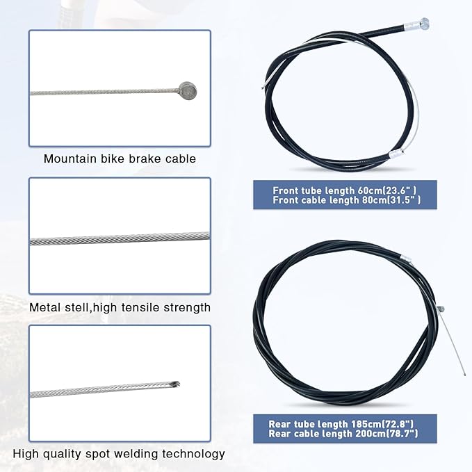 MEGHNA Bike Caliper Brake Set Aluminum Alloy Front and Rear Bike Brake Lever C Brake Set with Cables and Brake Pads Rim Brake for BMX Hybrid Bike Cruiser Bike Mountain Bike