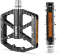 MZYRH Road/Mountain Bike Pedals,Bicycle Pedals with Reflectors,Aluminum Alloy MTB Pedals 3 Sealed Bearings Bicycle Platform Pedals 9/16" BMX Road Bike Pedal