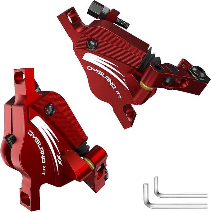 XT-7 Hydraulic Disc Brakes Calipers,Line Pulling/Cable Actuated Front & Rear Brake Calipers for MTB/Mountain Bike/E-Bike.