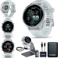 Garmin Forerunner 570 42mm GPS Running Smartwatch, Cloud Blue | Advanced Training & Recovery, Sleep Coach, Heart Rate, Download Music, Up to 10 Day Battery | Signature Series Power Bundle