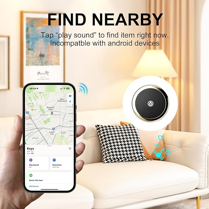 Air Tags Leather Bluetooth Tracker for Apple Find My (iOS only) Item Locator Anti-Lost Tag for Keys Luggage Pets Backpack iOS Tracking Device - 4 Pack (Black&Coffe&Red&White)