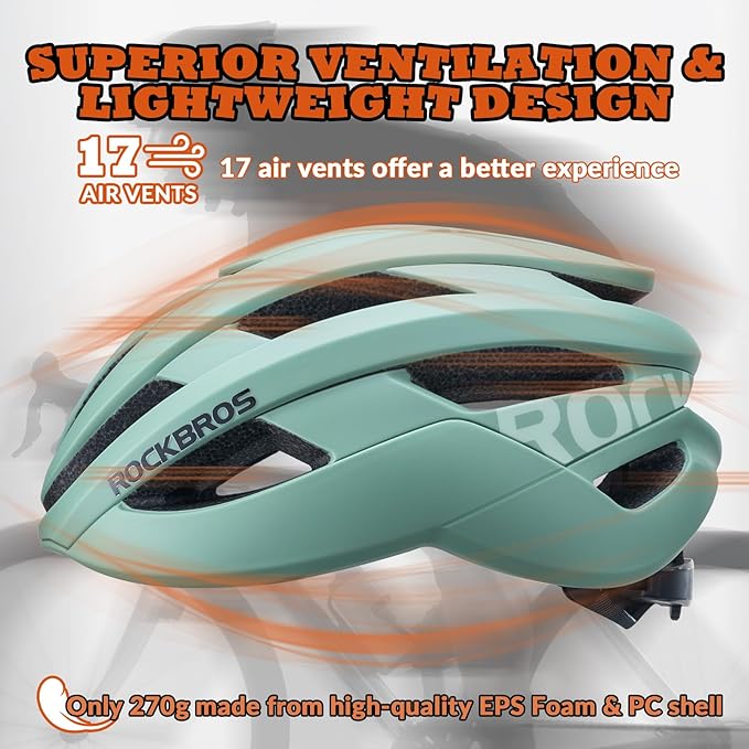 ROCKBROS Bike Helmet for Adults, Size 54-62 cm for Riders, Microshell, Adjustable Dial, Interior Padding, Air Vents, Mountain & Road Bike MTB Commuting