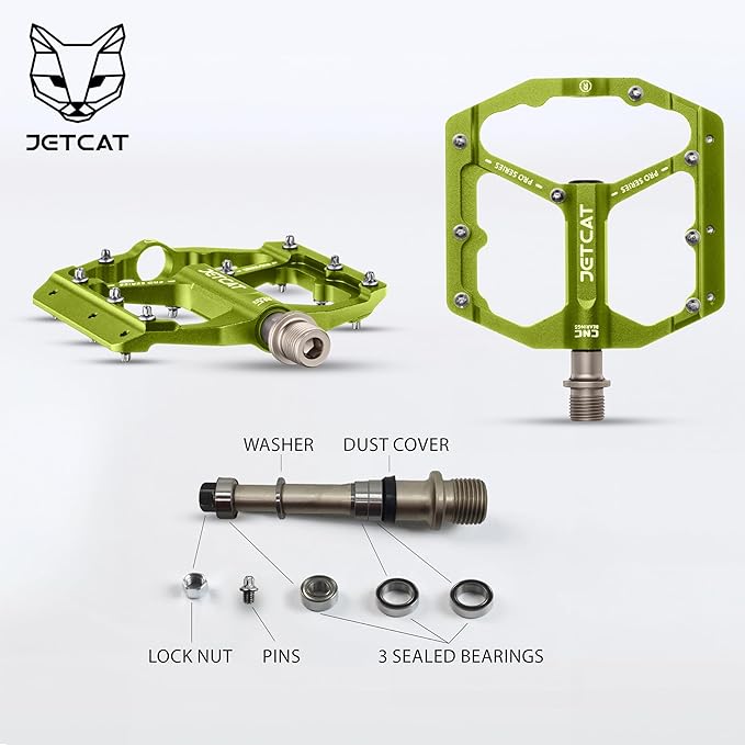 Mountain Bike Pedals Flat - MTB Pedals Flat, Bicycle Pedals, Road Bike Pedals, BMX Pedals, for BMX MTN Road Gravel EBike, Specialized Parts, Adults, Aluminum Metal Stamp 9/16"