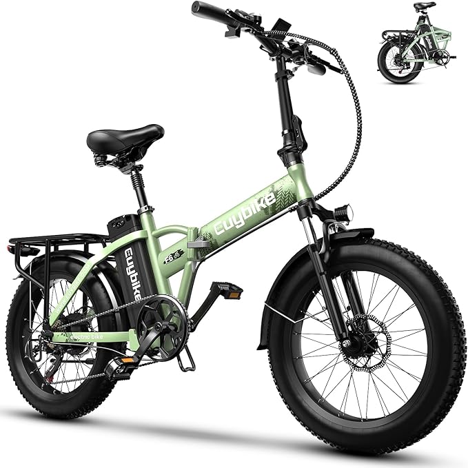 1000W Folding Electric Bike,48V 20AH Removable Battery E Bike,30+MPH,80 Miles Max Range Electric Bike for Adults,20" Fat Tire Foldable ebike,Adult Electric Bicycle for Commute Beach Snow