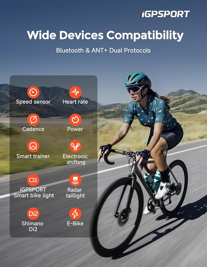 iGPSPORT BSC300T Wireless Bike Computer GPS, Touchscreen Offline MAP Navigation Off Course Warning Compatible with Insta 360, for Ebike Road Bike MTB
