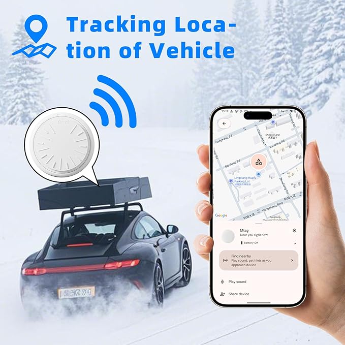 GPS Tracker for Vehicles - Hidden Tracking Devices for Cars, GPS Tracker for Vehicle No Monthly Fee, Car Tracker Device with Real-Time Location, Compact Tracker Device, Work with iOS and Android