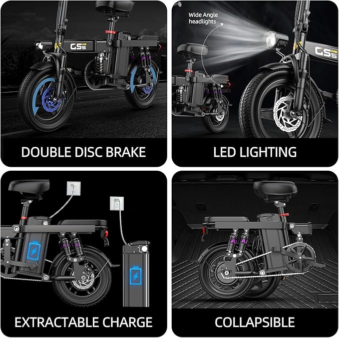 Electric Bike for Adults, 1200W Peak Motor Commuter Ebike, 20-28MPH Speed, 32 Miles Range, Removable Waterproof Battery, Dual Disc Brakes Electric Bicycle, UL 2849 Certified