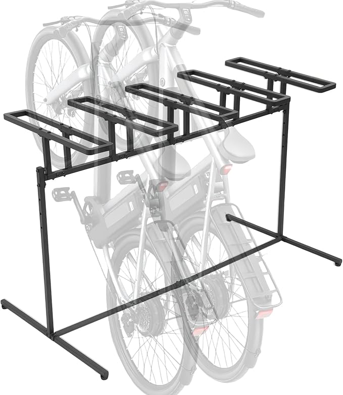 3/5 Bikes Stand Rack Adjustable Bike Storage Rack, Bikes Floor Stand, Bicycle Parking Rack, Bicycle Stand for Garage, Indoor, Outdoor, Max Tire Width 2.4in (For 5 Bikes)