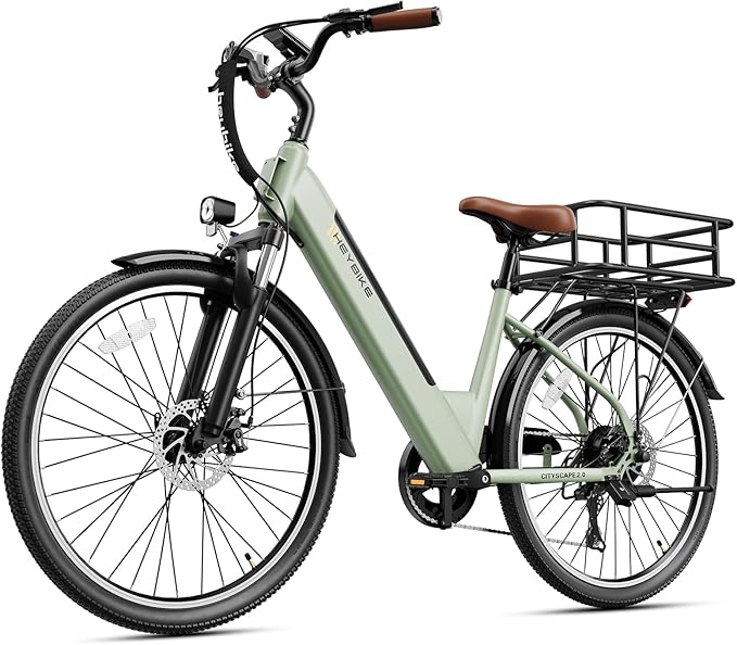 Heybike Cityscape 2.0 Electric Bike for Adults with 1200W Motor Peak, 468Wh Removable Battery, up to 50Miles 24MPH 26" Electric Commuter Bike with 7-Speed, UL Certified