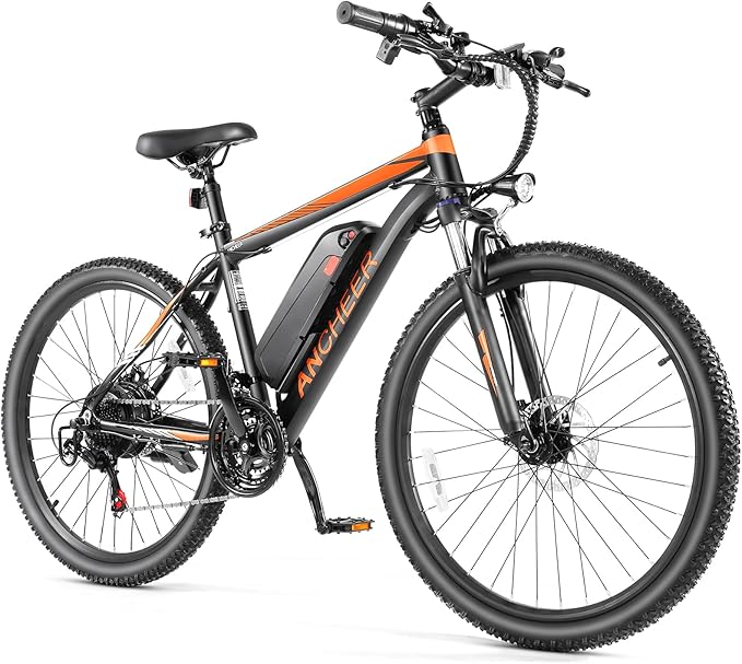 ANCHEER 26" Electric Bike for Adults, [Peak 750W Motor] Electric Mountain Bike, 22 MPH Commuter Ebike, 55 Miles Adults Electric Bicycle with 48V/374Wh Battery, LCD Display, 21 Speed, Front Suspension