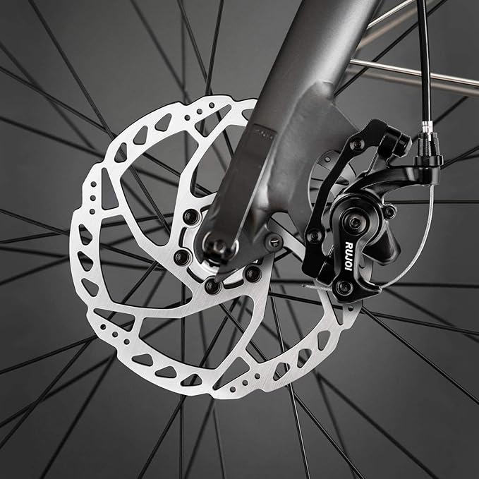 RD01B-CAL180 RUJOI Bike Disc Brake Caliper, Aluminum Mechanical Front and Rear Caliper for Road Bike, Mountain Bike