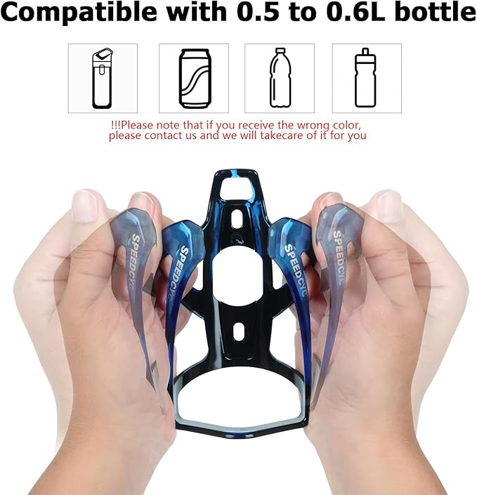 Bike Water Bottle Holder Ultra-Light Bicycle Bottle Cage with Screws Tool, Universal Cycling Cup Holder for MTB, Mountain Bikes,Blue 2 Pack