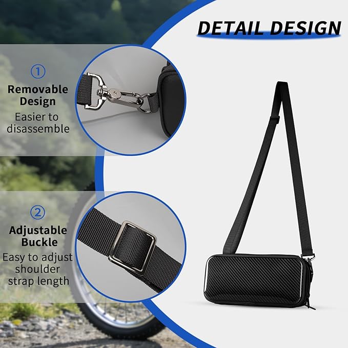 T-carbon Bike Handlebar Bag|Carbon Fibre Compact Bar Bag|Bike Handlebar Storage Pouch Pack with waterproof zip and adjustable straps compatible with Road and Mountain Bike|Glossy Black