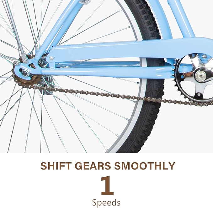 WEIZE Beach Cruiser Bike, 26 inch Commuter Bicycle for Adult Men and Women,High-Carbon Steel/Front & Rear Fenders, Comfortable City Bikes with Rear Rack or Basket, Ergonomic Upright Design