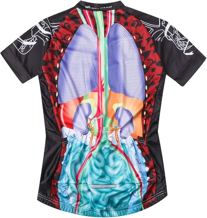Weimostar Men's Cycling Jersey Short Sleeve Bike Clothing Multicolored Diamond