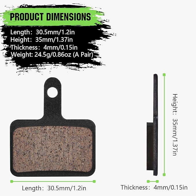 Zacro 2/4 Pairs Bike Brake Pads, Ceramic Bicycle Disc Brake Pads Fit for Tektro Shimano TRP Deore Br-M575 B01s Mt200 M525 M515 T615 T675 M505 M495 M486 M485, Mountain MTB Ebike Brake Pads Replacement