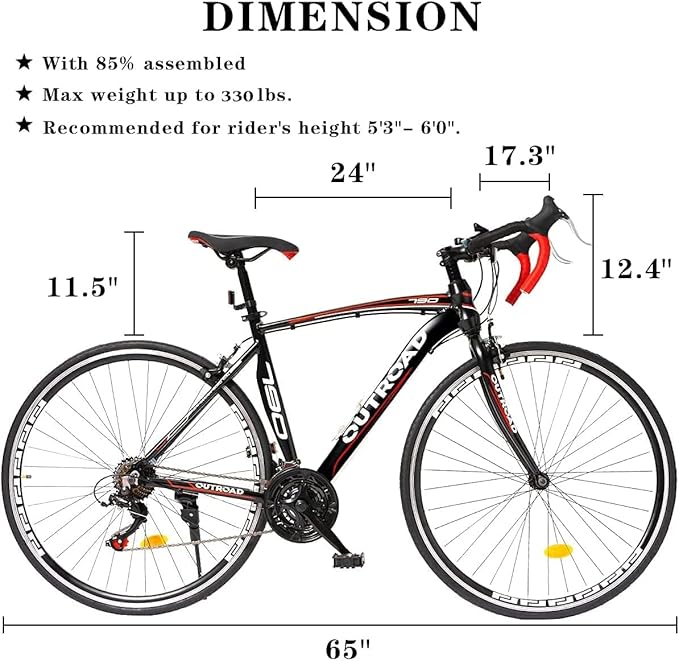 700C Wheel 21/14 Speed Road Bike with Light Weight Aluminum Alloy Frame, Commuter Bicycle with Dual Disc Brakes for Men and Women, Adult Faster Racing Bike, Red/Blue