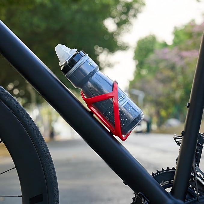 Corki Cycles Bike Water Bottle Holder Right Side Load Water Bottle Cage for Road, MTB, Gravel Bicycle Red 2 Pack