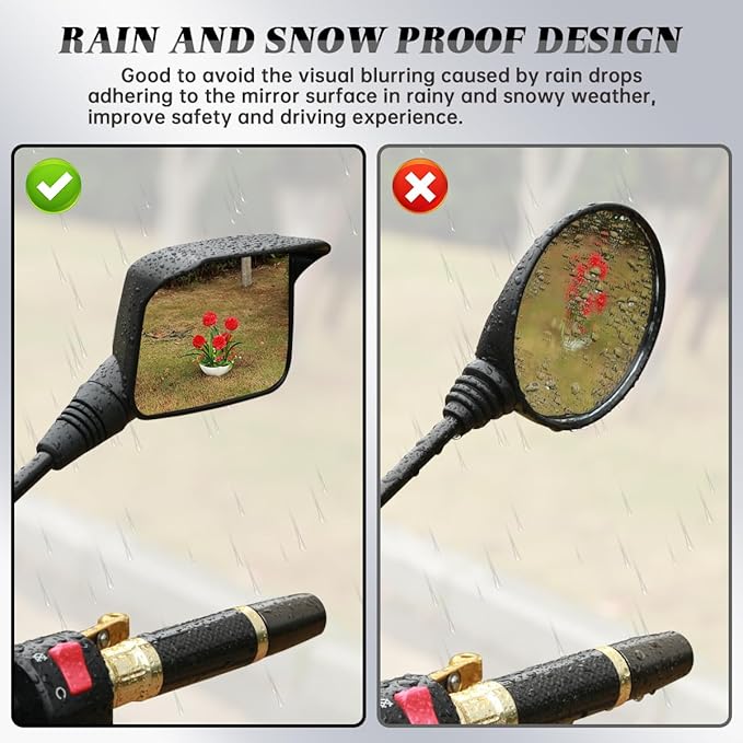 Motorcycle Mirrors,ATV Mirrors (2Pack) with Impact Resistance,Anti-glare with Rainproof,with7/8" Handlebar Mounts,Motorcycle Mirrors for Handlebars fit Suzuki,Honda,Grom,Yamaha,Kawasaki,Ducati