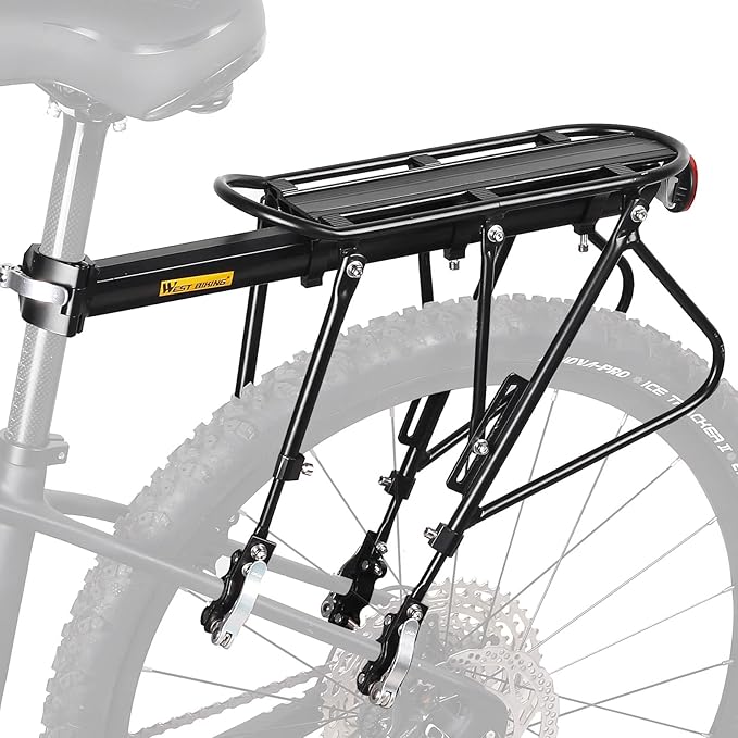 HONGYEA Bike Cargo Rack 220 Lbs Load Bike Rack Full Quick Release Universal Adjustable, Aluminum Alloy Waterproof Bike Luggage Rear Rack, Bicycle Rear Rack for MTB, Ebikes, Road Bike